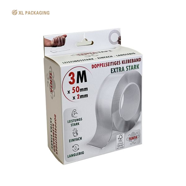 XL Packaging Custom Luxury Boxes Printing Logo Eco-Friendly Packaging Foldable Carton Card Box Paper Boxes Custom Hanging Ear Lock Bottom Box