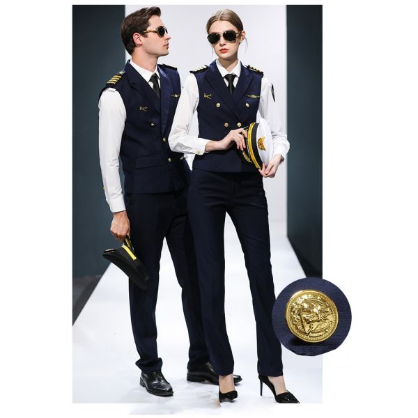 Customized Color Air Hostess Uniform Long Sleeve Shirt for Airline Flight Attendants