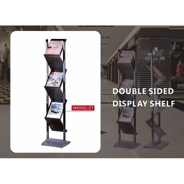 OEM 240X305mm Floor Standing Display Rack Double Sided Display Stand