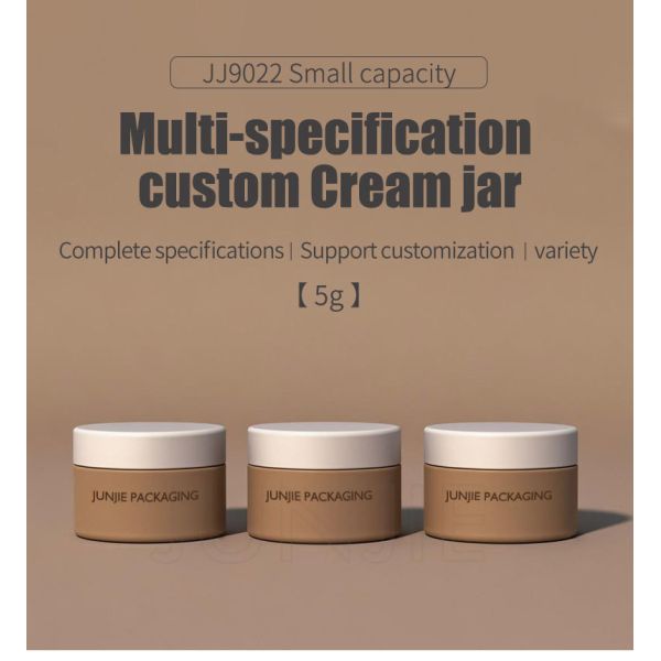 5g logo Printing Round Plastic Cream Bottle UV Process, Small Volumn Cream Jar with lid