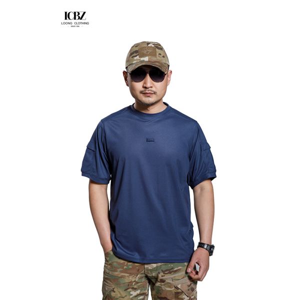 Woodland Camouflage Active Training T-Shirts for Men Custom Logo Quick Dry Material