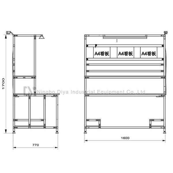 Anti Static Production Industries Workbench ,Black Lean Tube Detection Workbench