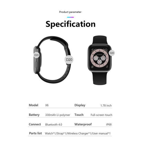 Mileage Record IP68 Waterproof Smartwatch Exercise Tracker 1.78 Inch MTK2502C