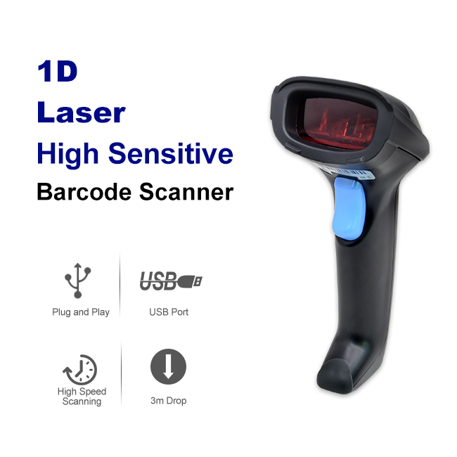 K-211 Plug And Play 1d Wired Barcode Scanner Plessey MSI Code 93 Barcode Reader