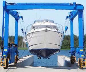 Buy cheap Marine Traveling Lift Mobile Gantry Crane Boat Hoist 300 Ton product