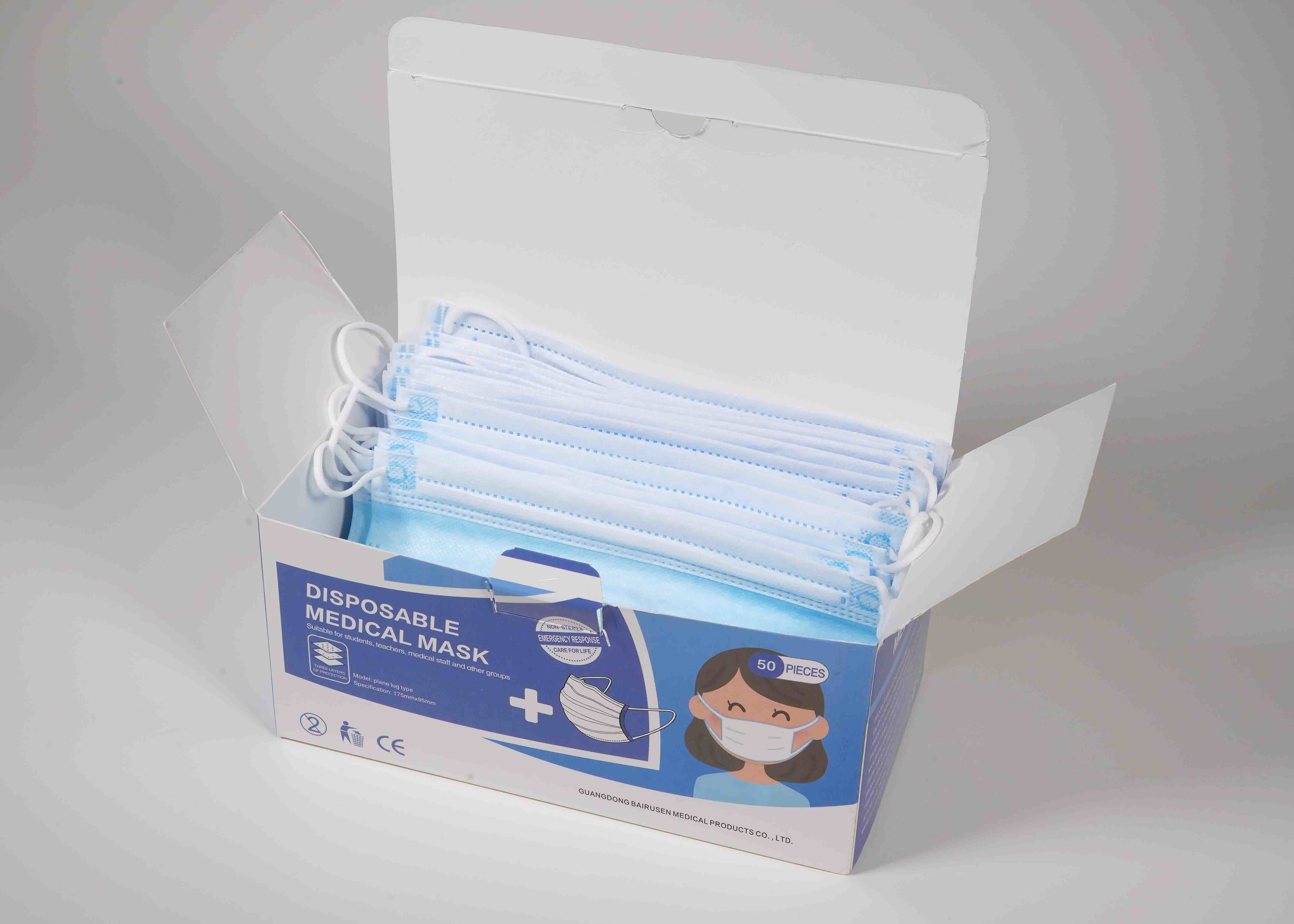 Hygienic Disposable Face Mask / Disposable Mouth Mask Eco Friendly