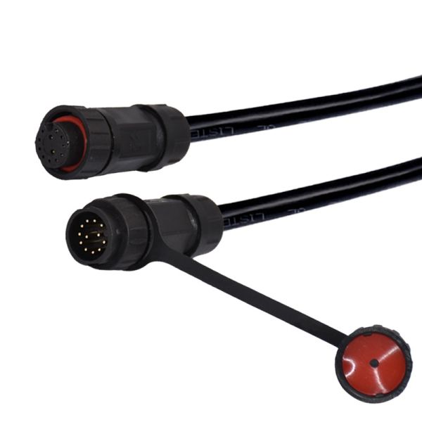 12P Waterproof Data Connector M19 IP67 M19 Screw Locking Black