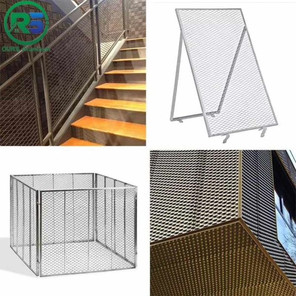 Building Facade Cladding Ceiling Aluminum Expanded Sheet Decor Fancy Net Diamond Hexagonal Shap Hole