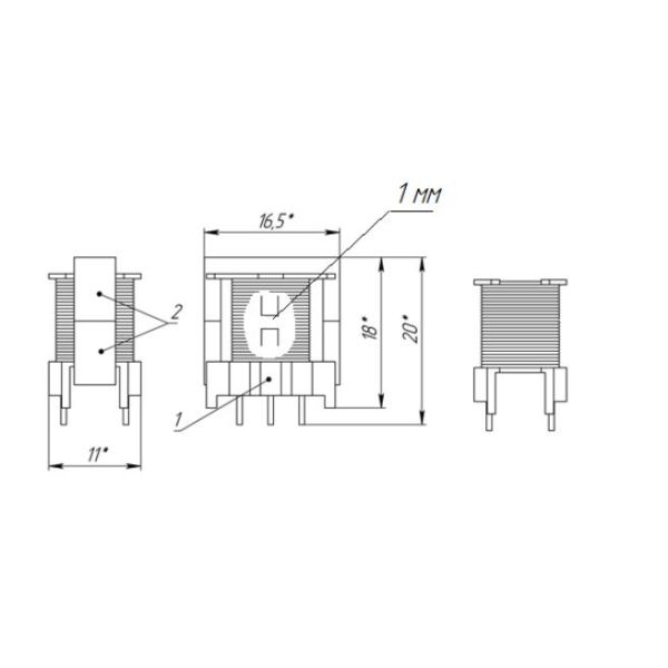 Customized High Frequency Transformer EF16 High Power Density With Inductance 4.5mH