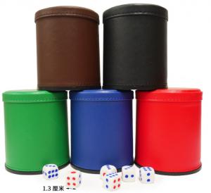 China Leather Dice Cup With Mini Camera / Casino Magic Dice Inside See Through The Dice By Video Phone on sale