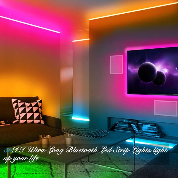 Led Strip Lights Smart with App Control Remote, 5050 RGB for Bedroom party