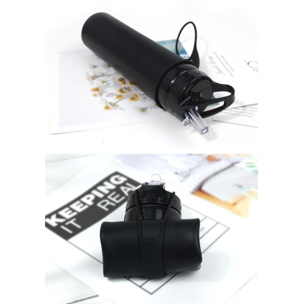 OEM ODM 600ml Collapsible Silicone Water Bottle