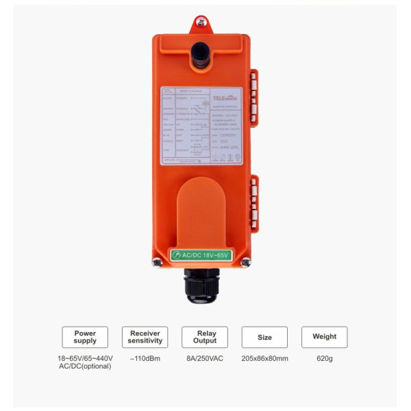 Telecontrol Industrial Crane Remote Control System 4 Single Buttons Telecrane F21-4S