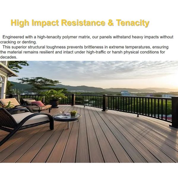 Moisture Proof Hollow WPC Deck Flooring 140x23mm Co Extruded