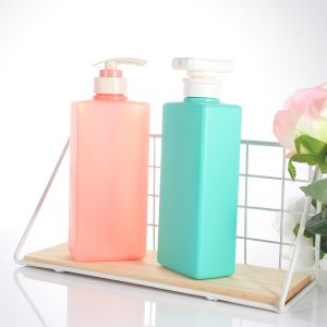 China Pink 500ml Cuboid Shape Shampoo Pump Dispenser Bottle on sale