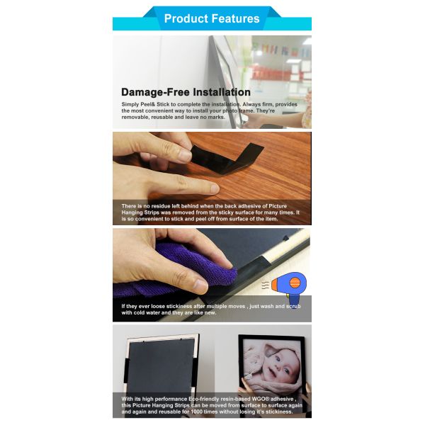 WGO Self Adhesive Pad 15mm wide Picture Mounting Tape Strip