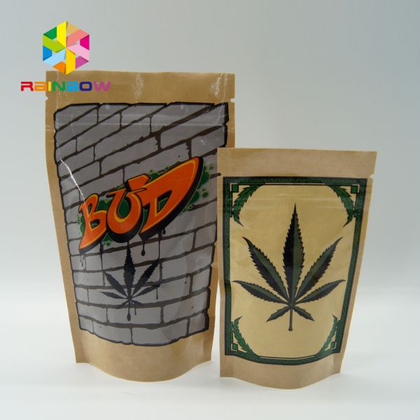 Custom Printed k Food Stand Up Pouch Packing Bag Kraft Paper Matte Surface