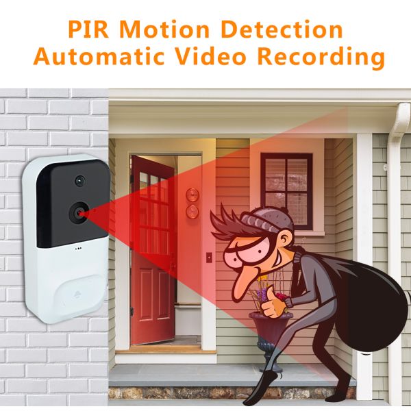 High Sensitivity 128G Smart Video Doorbell Tuya Chime 3 To 5 Meter PIR