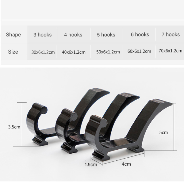 Customized Hook Quantity Solid Bamboo Wall Hanging Hooks for Living Room Organization
