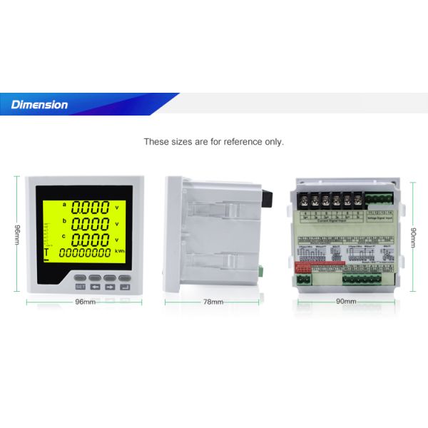 Three Phase LCD display Multifunction Power Meter with RS485 Communication Port