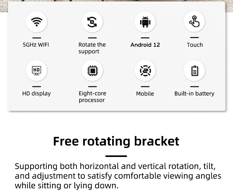 21.5 Inch Battery-Power Portable Mobile Display Android12 Tablet Tv In-Cell Touch Screen Gym Gaming Live Room Smart Tv