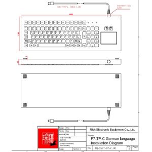 IP65 / IK07 Stainless Steel Industrial Metal Computer Keyboard Waterproof