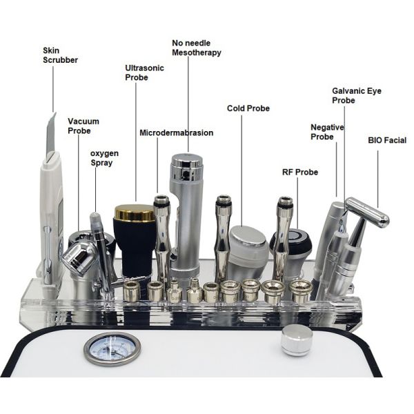 Electroporation No Needle Mesotherapy Device 10 In 1 Dermabrasion Skin Scrubber