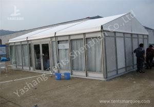 White Lining Decorated Special Event Tents / Transparent Glass Wall Tents For Outdoor Events