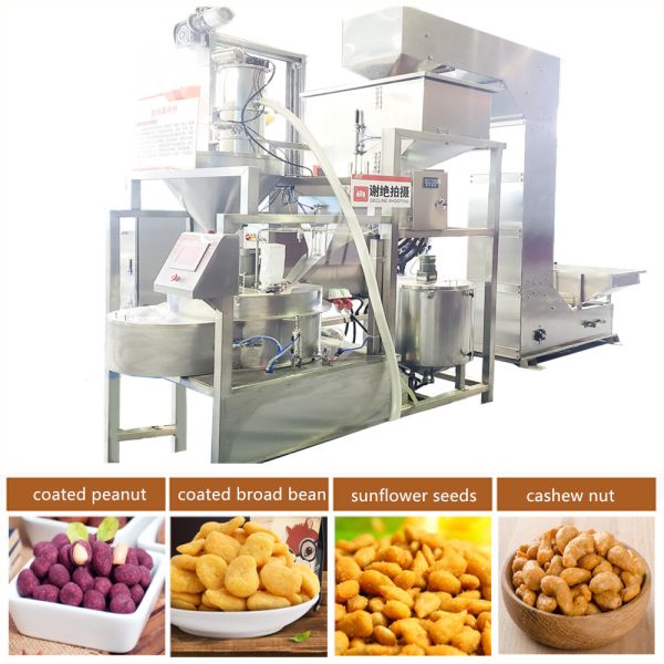PLC Automatic Peanut Coating Machine Snack Food Coating Machine