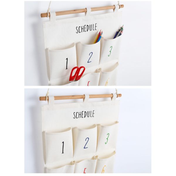 Puting hanging storage bag pockets organizer door wall chest holder customized Arabic numerals