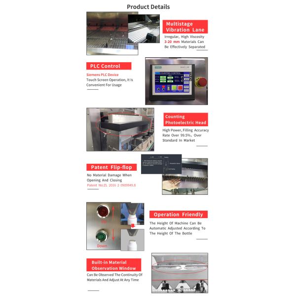 High Precision Electronic Counting Machine Stainless Steel Pill Bottle Filling Machine