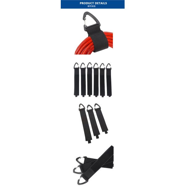 Black Triangular Hook And Loop Cable Tie Lightweight Cable Organizer Tape