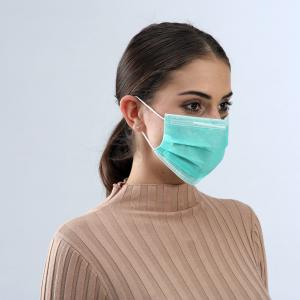Buy cheap Green Color Disposable Medical Face Mask With Elastic Ear Loop Safe Breathable product