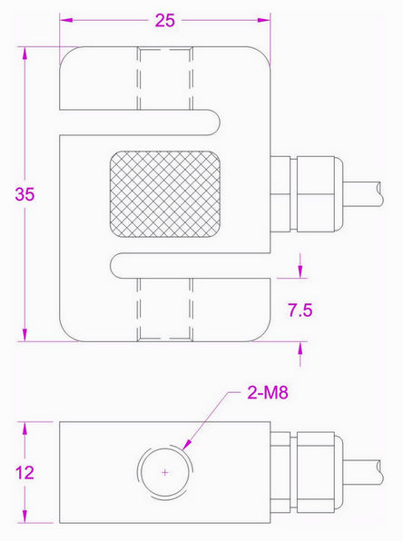 M8 threaded Micro Tension Load Cell Force Transducer 100N 200N 500N 1kN 2kN