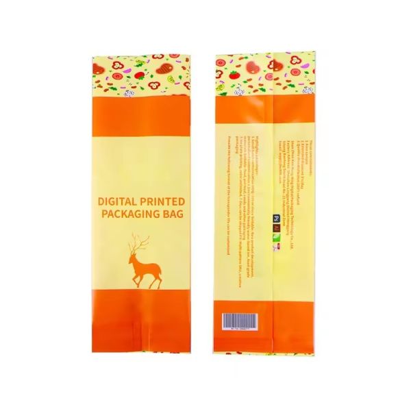 Custom Printing Peanut Back Sealing Bag Side Gusset Pillow Bags