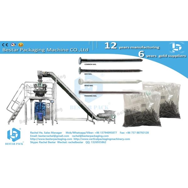 Bestar VFFS hardware packaging machine with 10-head weighing machine BSTV-450AZ