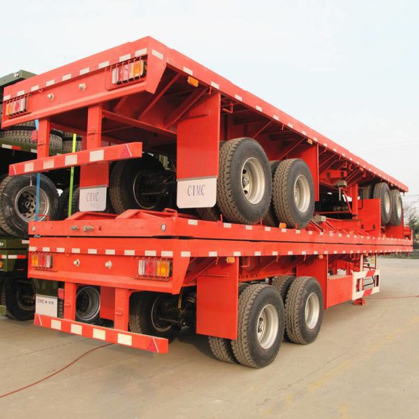 Promotional Flatbed Truck Semi Trailer 2 3 4 Axles 50 60 80 100 Ton With Twist lock 40ft 20ft platform container semi trailer