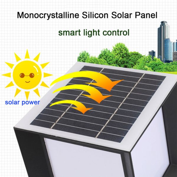 IP67 Aluminum Energy Saving Solar Powered Pillar Lights 6V 2W With Remote Control