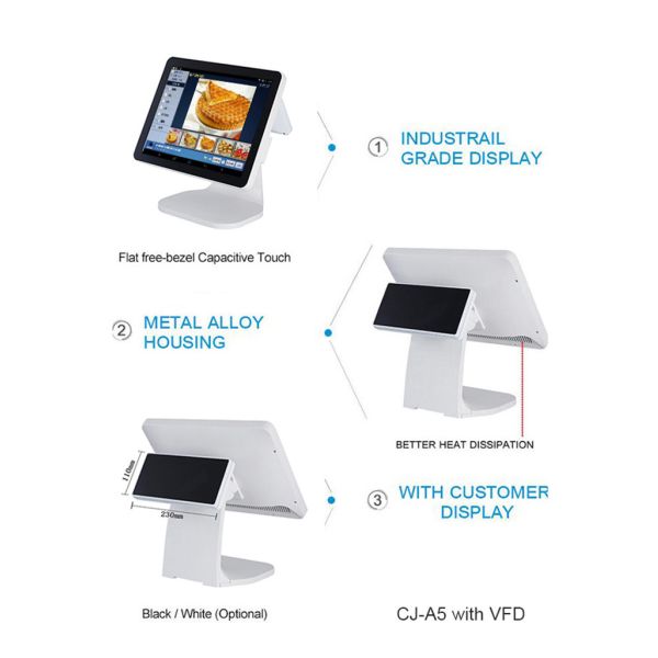 15" All In One Restaurant Pos System Intel Celeron I3 CPU Under Android 4.4.4