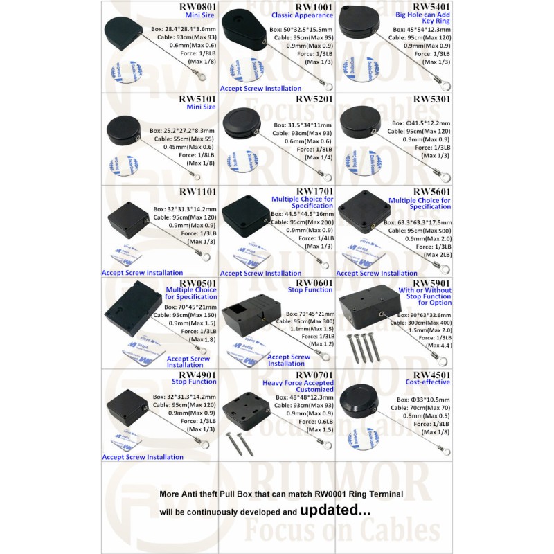 RW5401 Heart-Shaped Security Pull Box With Ring Terminal Inner Hole 3mm 4mm 5mm For Option