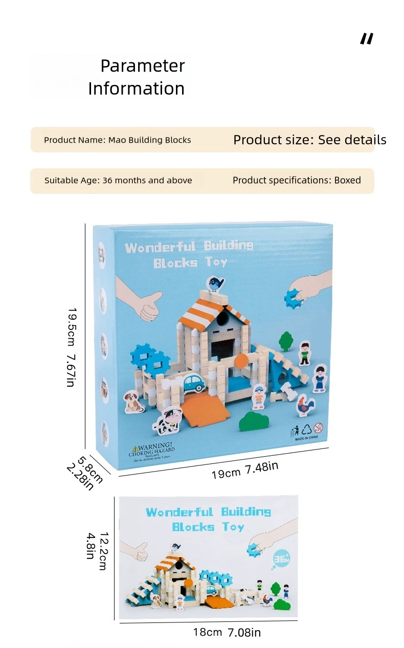 Creative Wooden Colorful Building Blocks Game Early Education Enlightenment Building Toy Educational Engineering Training Toy