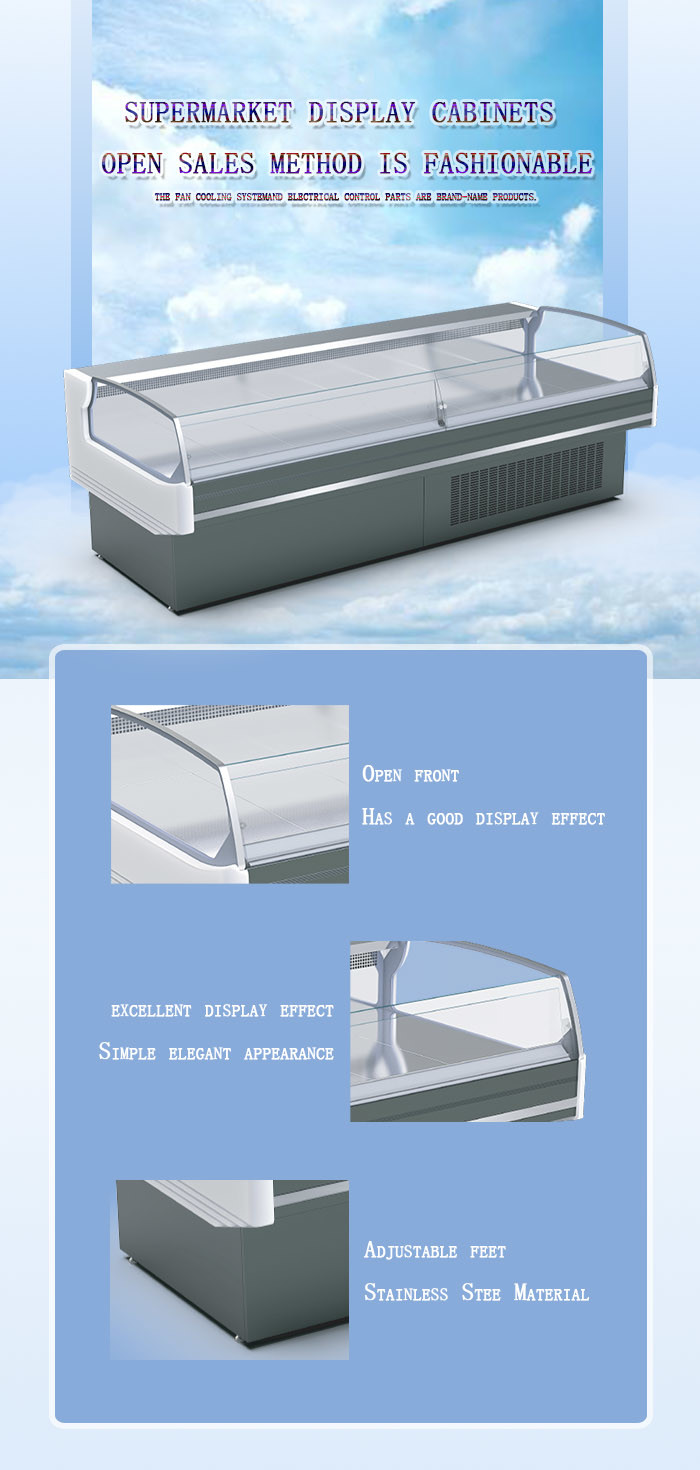 Commercial Deli Display Fridge , Freestanding Butchery Display Freezer For Meat Shop