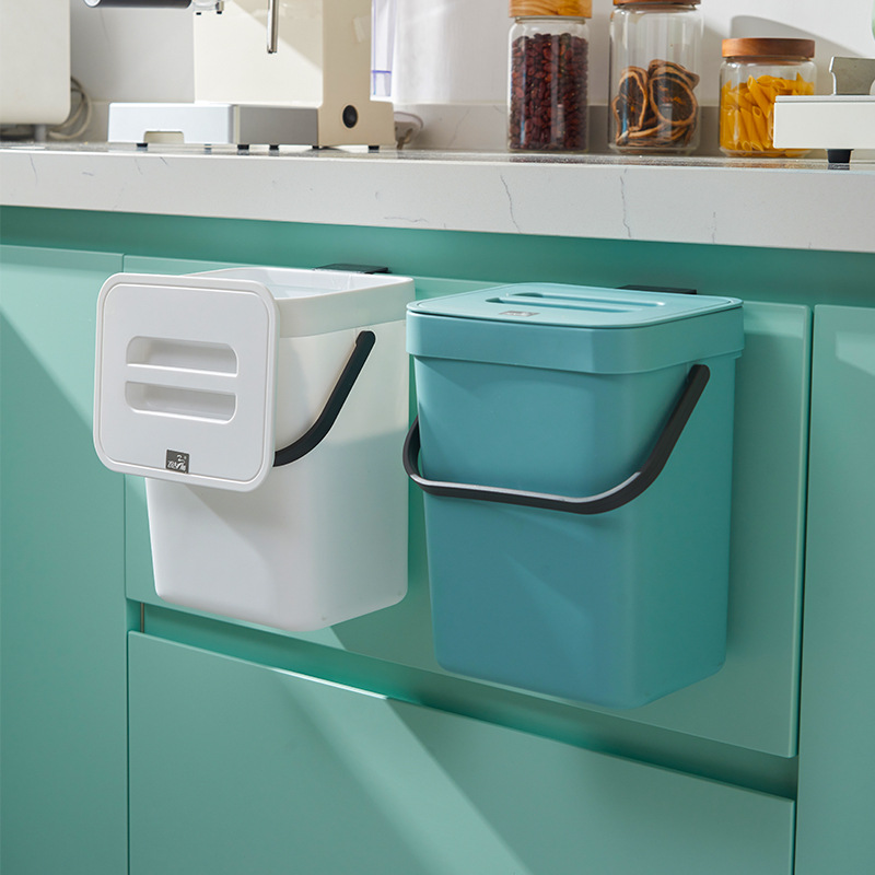 Compost Bin Indoor Kitchen Home Sealed Hanging Small Trash Can Rubbish Bin Waste Bins with Lid