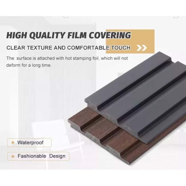 Indoor Panels PS Wall Cladding Panel With Gold Silver Line For Background 120x12mm