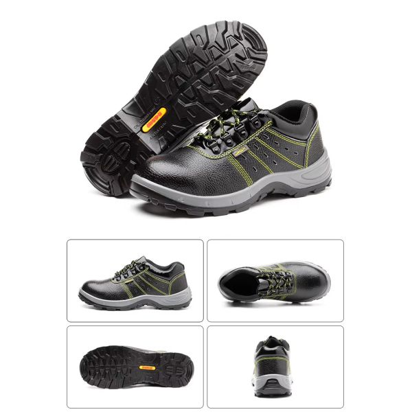 Industrial Construction Safety Shoes Black Leather Shoes For Men