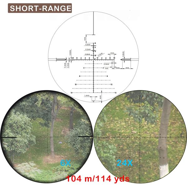6-24X50 Archery Tactical Spotting Scope HD With 30mm Tube Wide Field 1/10MIL