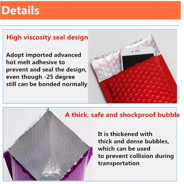 Self Seal Metallic Bubble Envelopes , Padded Shipping Envelopes Plastic Various Colors