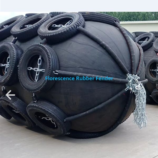 Marine Ship Dock Pneumatic Rubber Fenders With Chain And Tyres