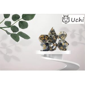 Black smoke crystal Resin Boarding Dice Set dnd dice