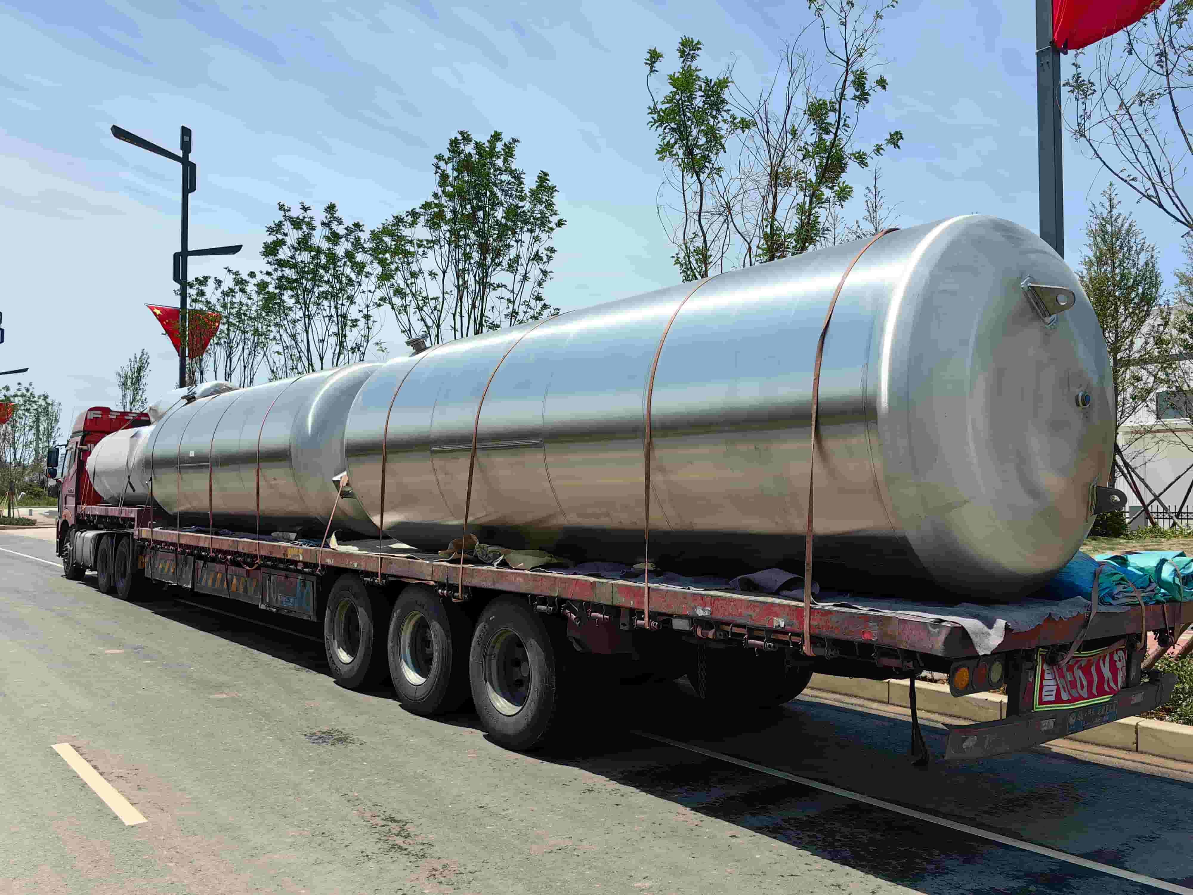 Horizontal Air Compressor Buffer Tank Food Grade Stainless Steel Air Surge Receiver Tank